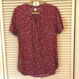 Paisley short sleeve rayon tunic